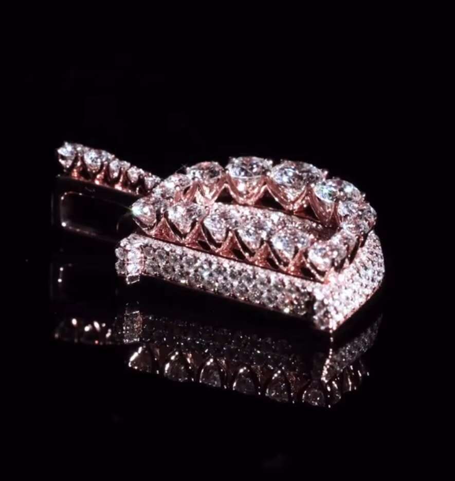 Brilliant Moissanite Diamond Hip Hop Jewelry Charm Letter Pendant Custom Iced Out Pendant Sterling Silver 925 Moissanite Pendant