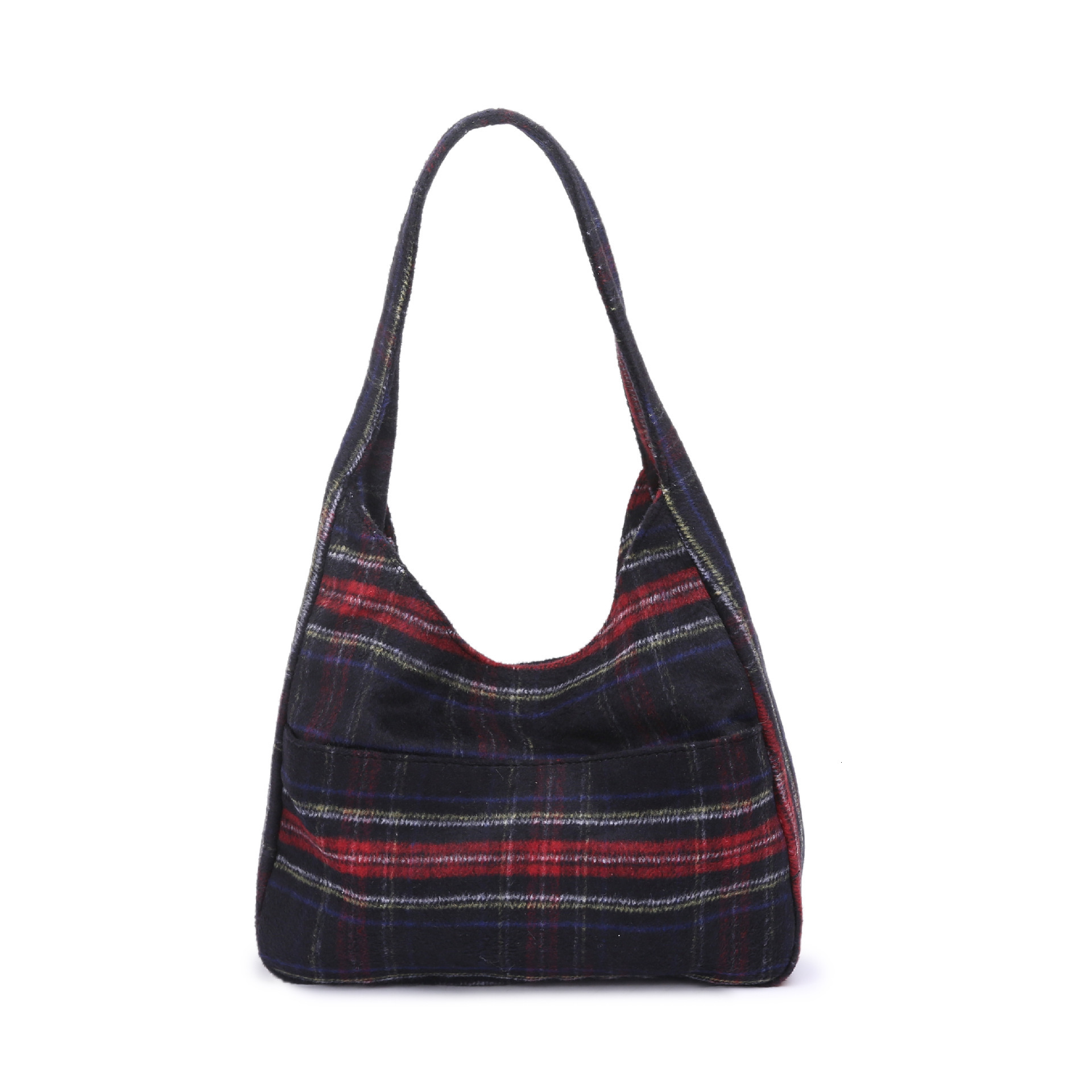 designer Versatile Ins Style Crossbody Bag for Women 2025 New Trend Retro Wool Plaid Tote Bag College Style Large Capacity Bag