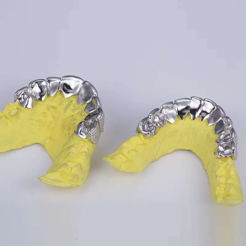 MSA-507 Custom 10k 14K 18k Gold 925 Silver Grillz Iced Out Moissanite Diamond Grillz Teeth