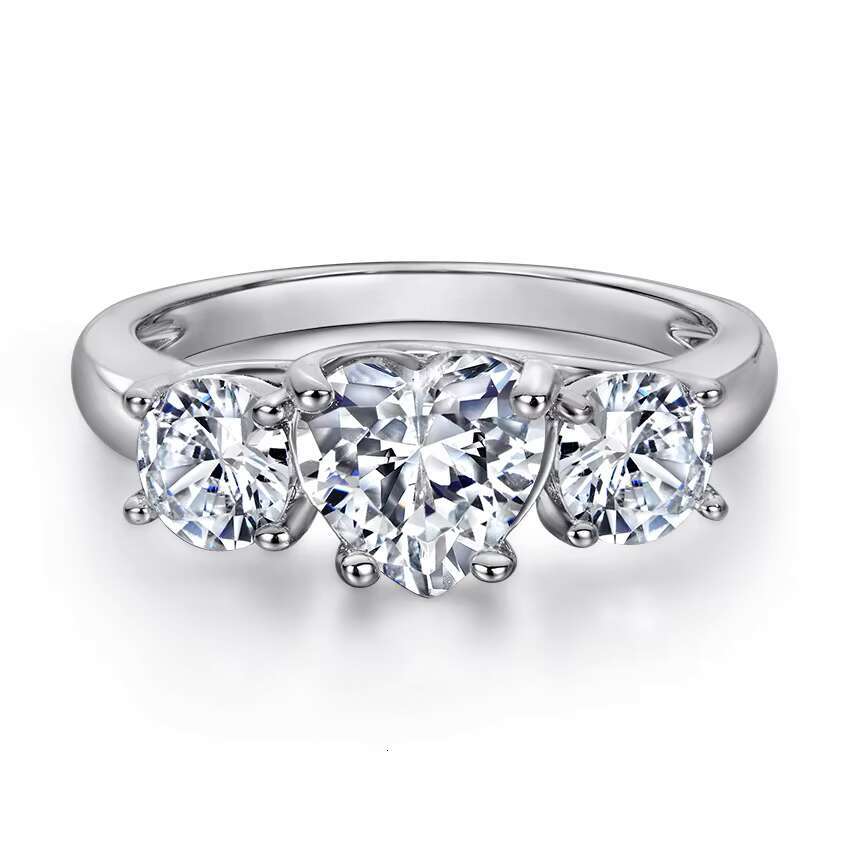 925 Sterling Silver Heart Cut Single Drill Stud Earrings with Moissanite Diamond Pearl Gold-Main Stone Jewelry