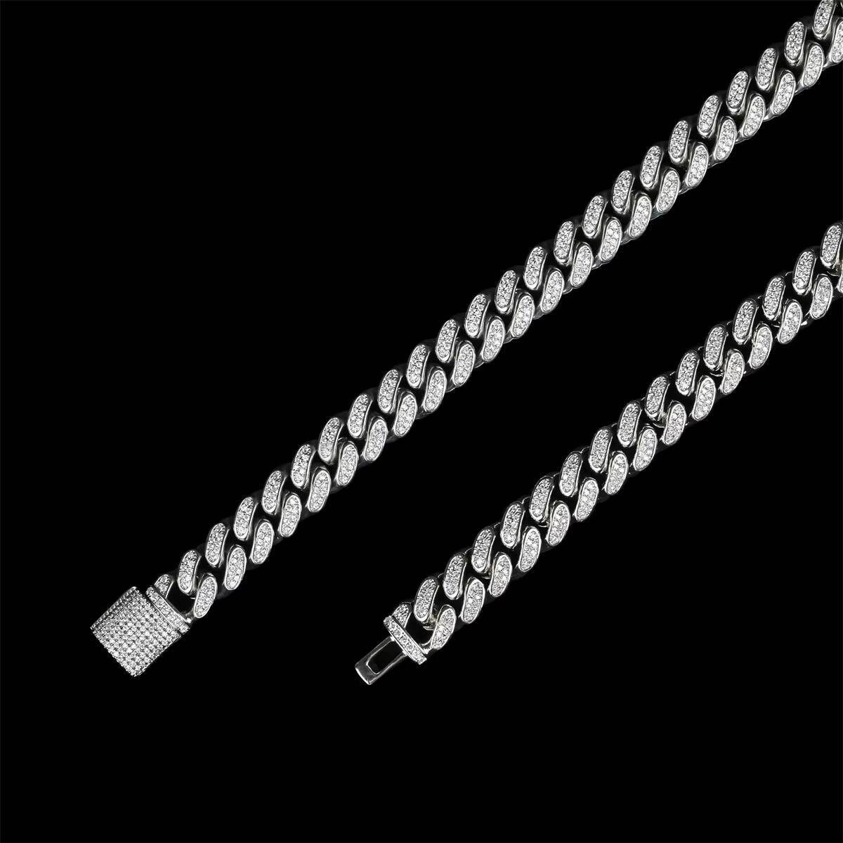 12mm 14/Gold Plated Miami Hip Hop Cuban Chain Pendant Necklace