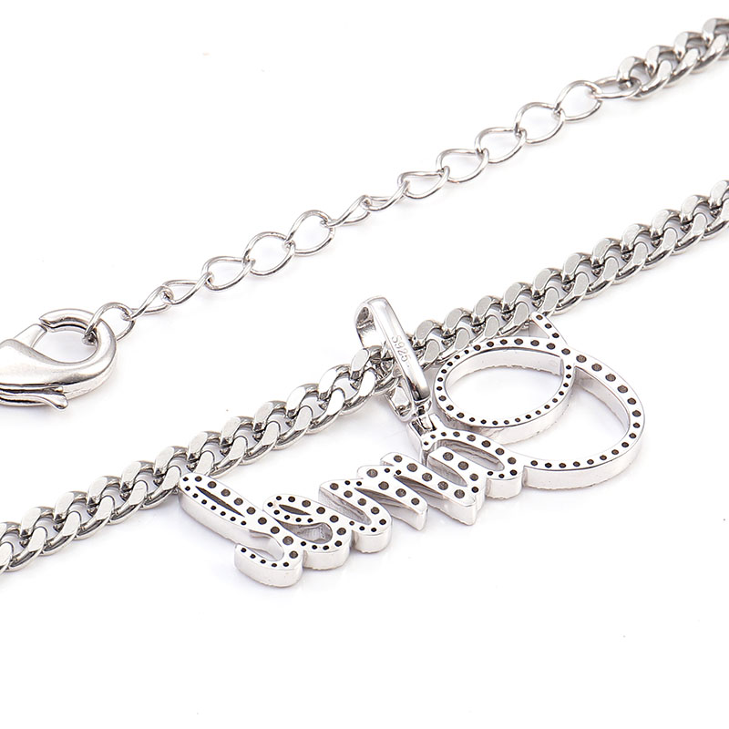 Provence Jewelry Customized Luxury Jewelry Sterling Silver With 14K Gold Plated Letter Pendant Necklace Hip Hop Iced Out DEF VVS Moissanite Initial Na