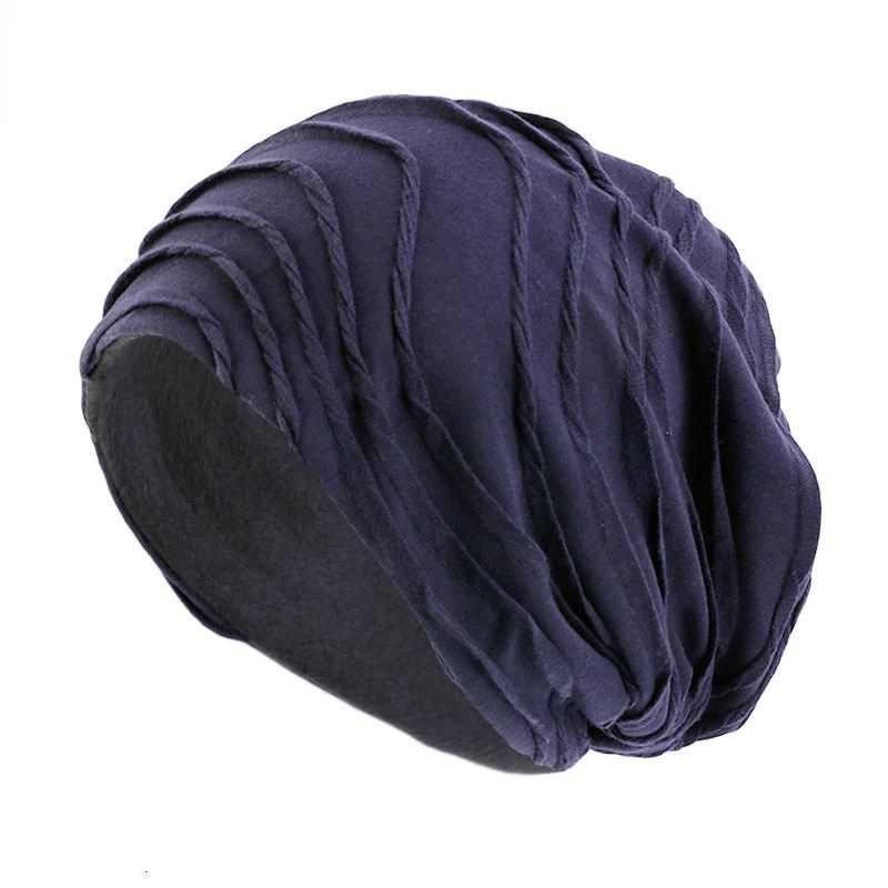 Spring Autumn Early Winter Cotton Beanie Unisex Ruffled Skullies Beanies 250530