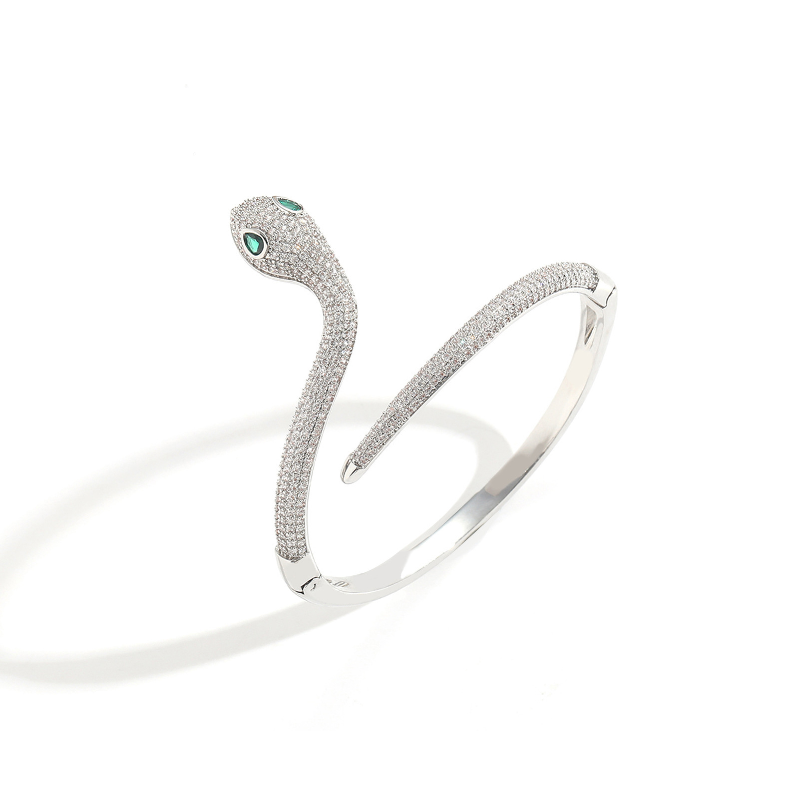 Ins New Snake-Shaped Bracelet Hip-Hop Micro-Paved Moissanite Niche Womens Design High-End Bracelet Trendy Brand Accessory moissanite
