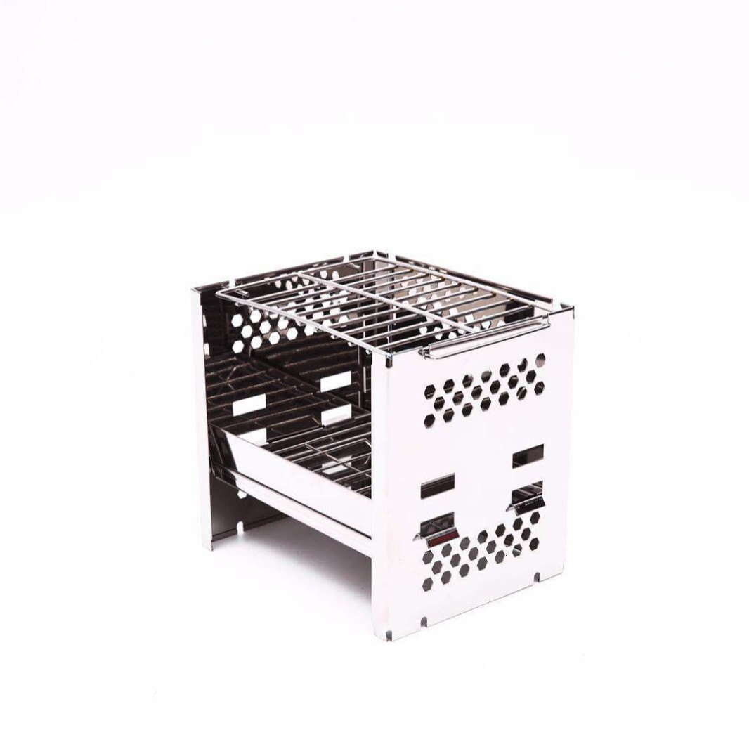 Portable Outdoor BBQ Stove for Home Use, Foldable Mini Stainless Steel Camping Grill