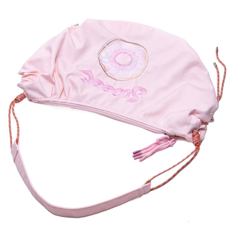 designer 2025 New Large Capacity Crossbody Bag for Female Students Pink Embroidered Donut Dumpling Bag Waterproof Shoulder Bag for Women