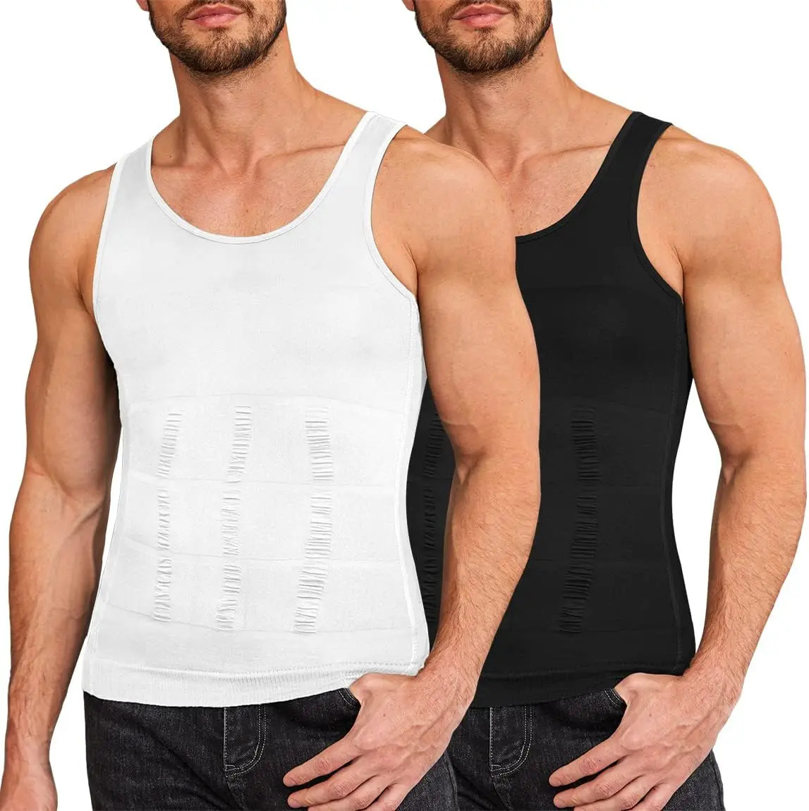 Mens Slimming Body Shaper Vest Shirt Abs Abdomen Slim Gym Workout Tummy Control Compression Tank Top Sleeveless Shapewear 250530