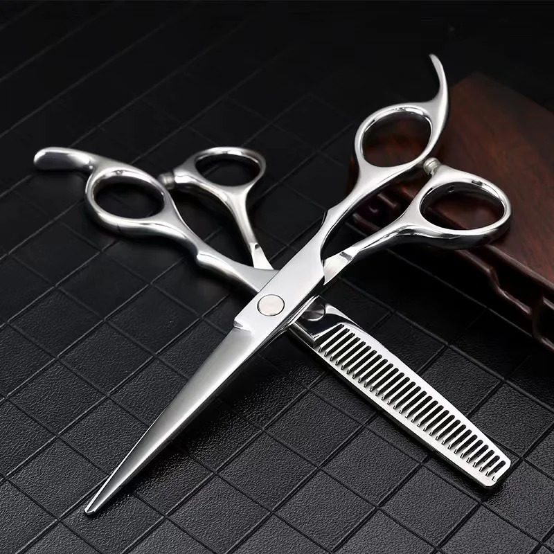 Professional Salon 6.0 Barber Scissor Hair Scissors Hairdressing CuttingThinning Shears Set 250530