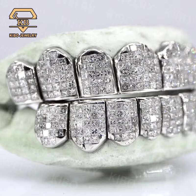 Invisible Set Princess Cut Emerald Cut Vvs1 Diamond Grillz Hight Quality Moissanite Diamond Grillz