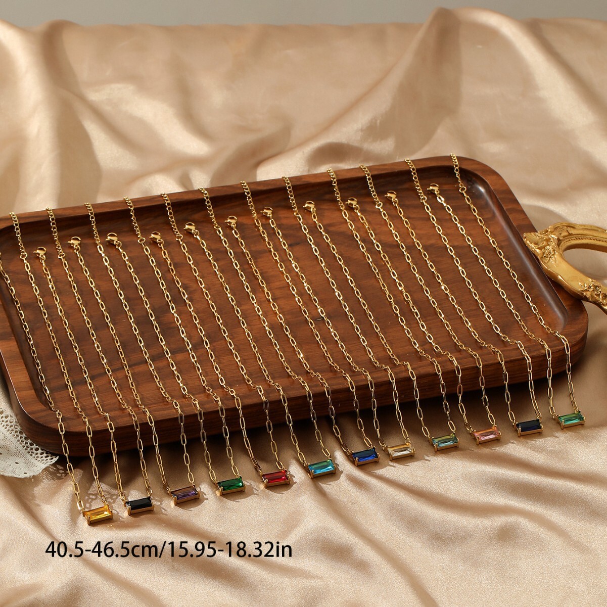 Necklace for Women Fashionable Elegant Gold-Plated Non-Fading Square and Round High-End Sense Jewelry