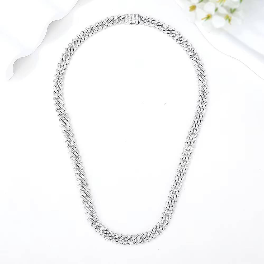 Classic men's hip-hop style chain pure sier fashion Cuban necklace accessories