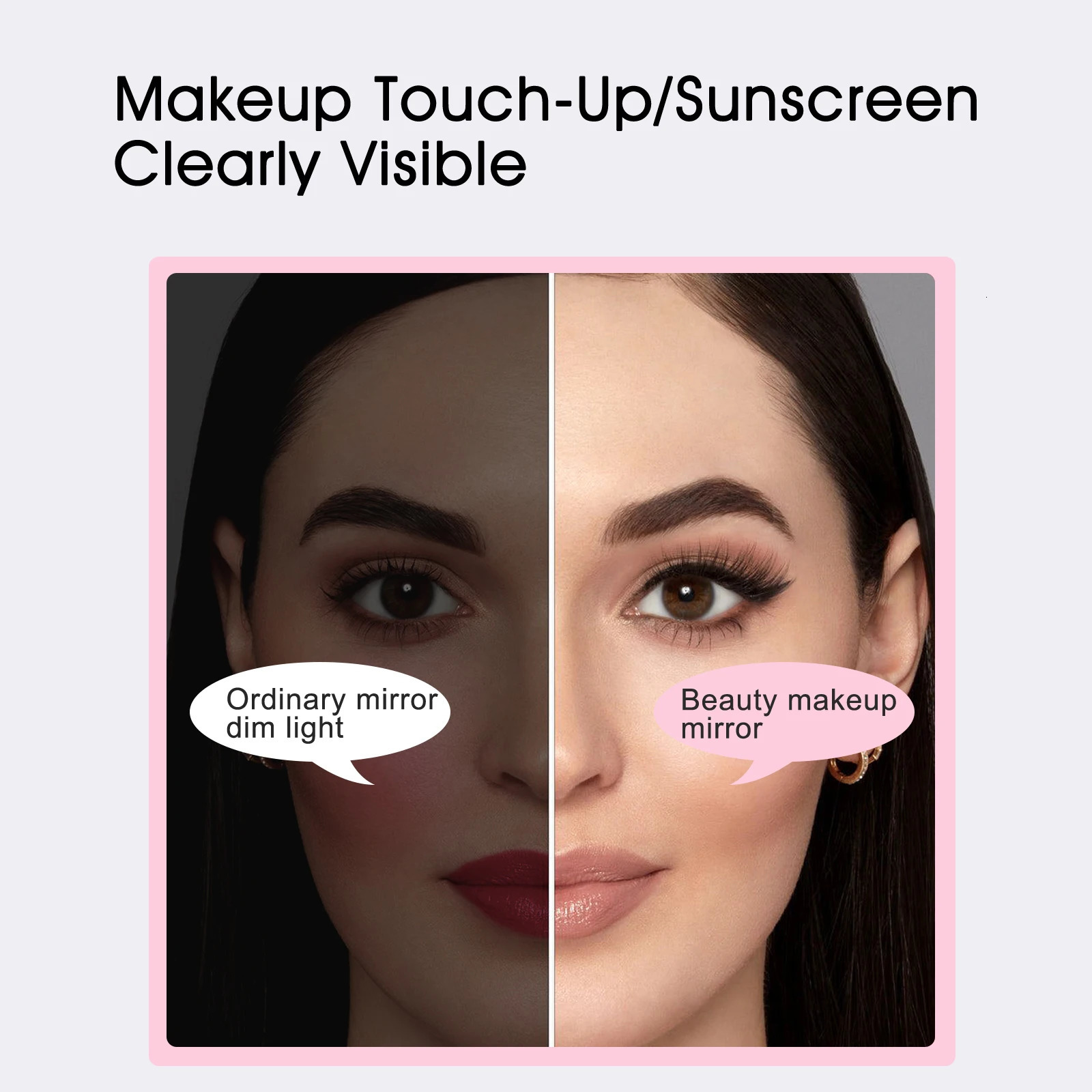 UV Mirror Testing Camera with Light 2X Magnification Travel Makeup 3.5in Pocket Size L Pocket Mirror Mirror 250530