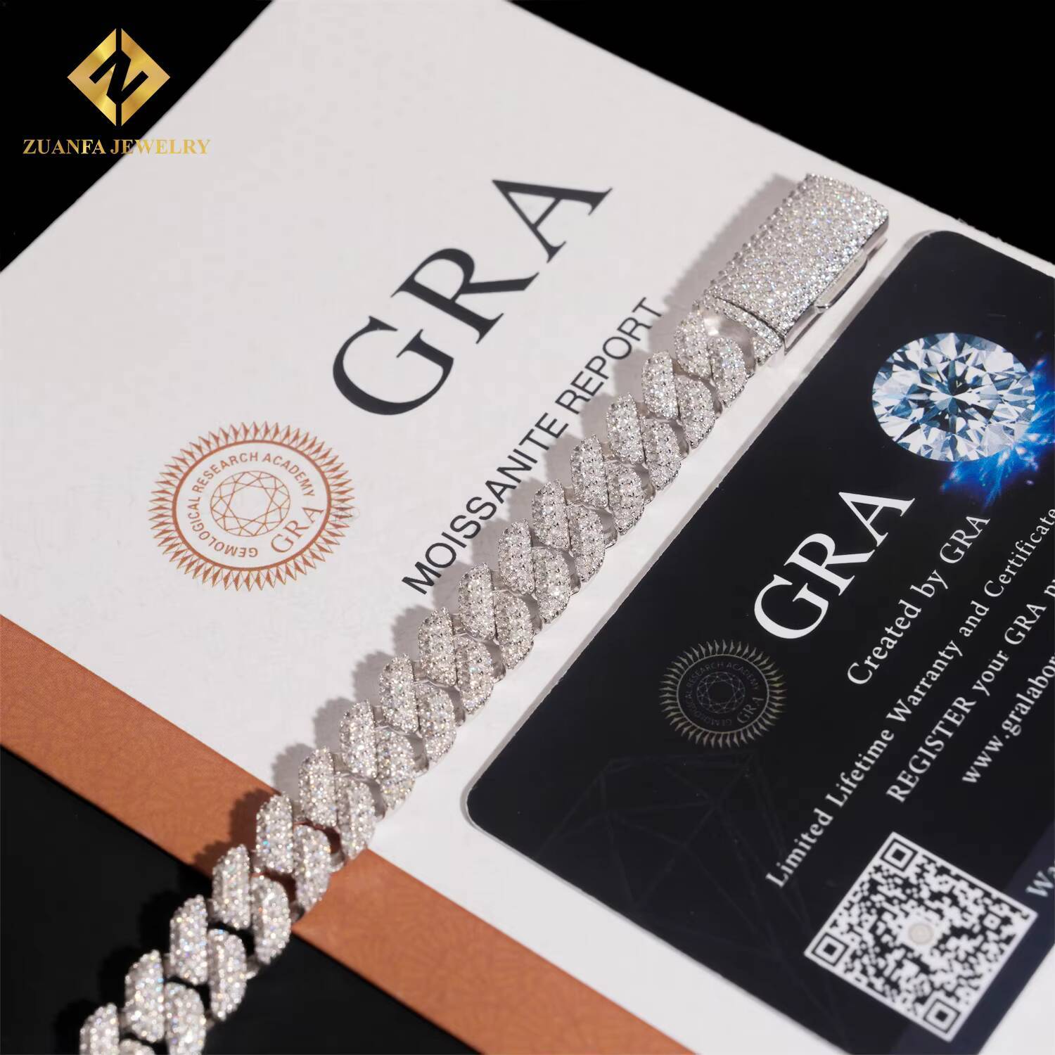 High-end 10mm Cuban Sier Boutique Jewelry Iced Out Hip-hop Moissanite Bracelet