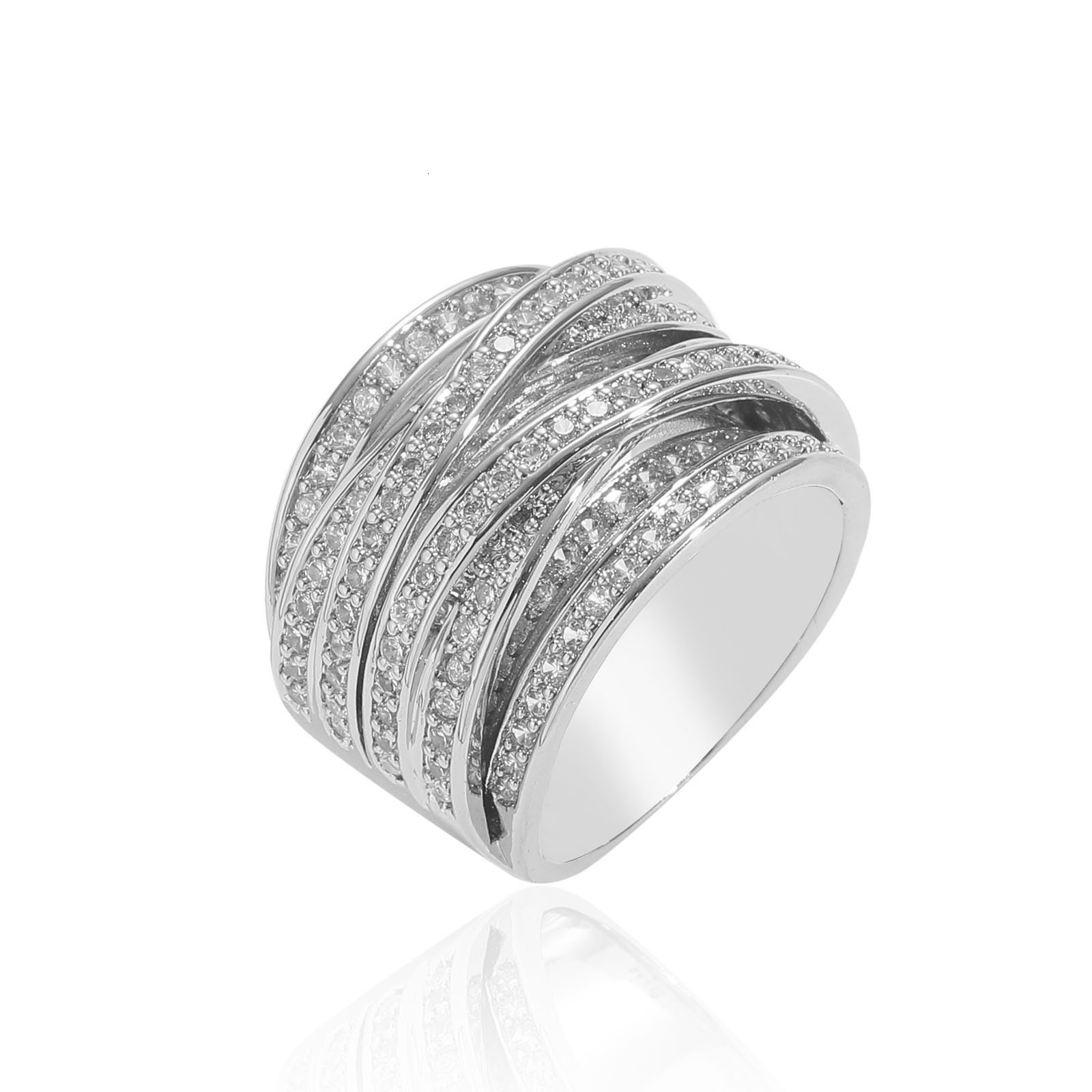 Meisas new hip-hop multi-layer winding ring with personalized creativity niche mens hip-hop pop ring moissanite