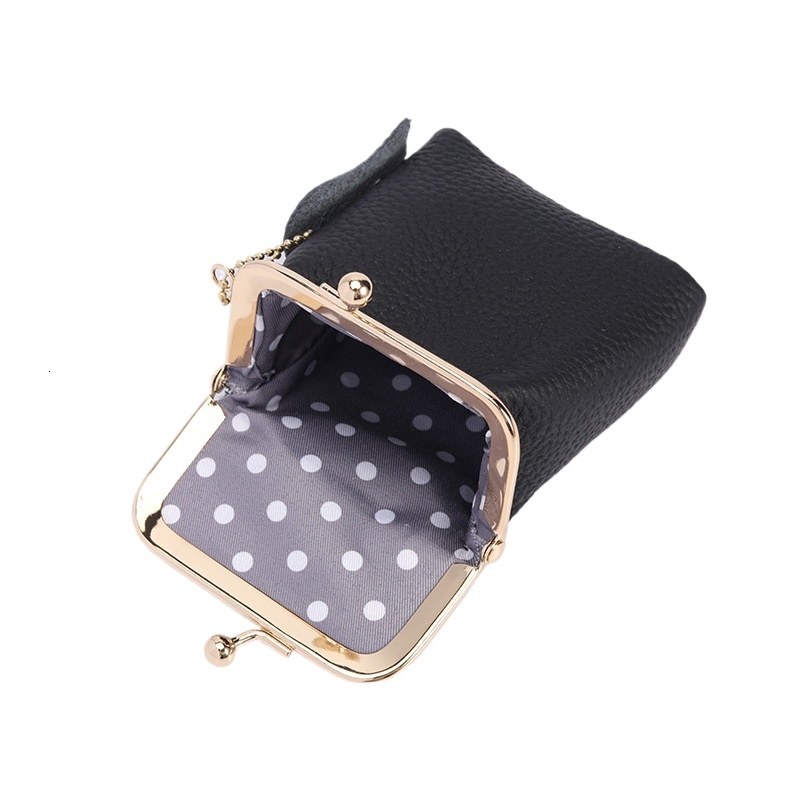 designer Cross-border Genuine Leather Mini Lipstick Bag Lychee Pattern Lipstick Case Ins Style Multifunctional Storage Bag Coin Purse Wallet