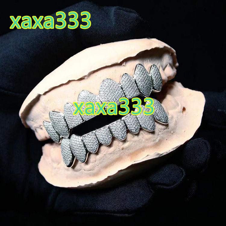 Custom Diamond Grillz 14K Gold Plated 925 Sterling Silver VVS Moissanite Diamond Hip Hop Grillz for Teeth