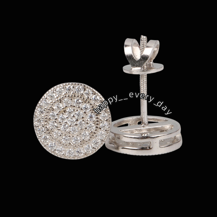 Hip Hop Jewelry S925 Sterling Silver Earring Moissanite Diamond VVS1 Earrings Moissanite Earring