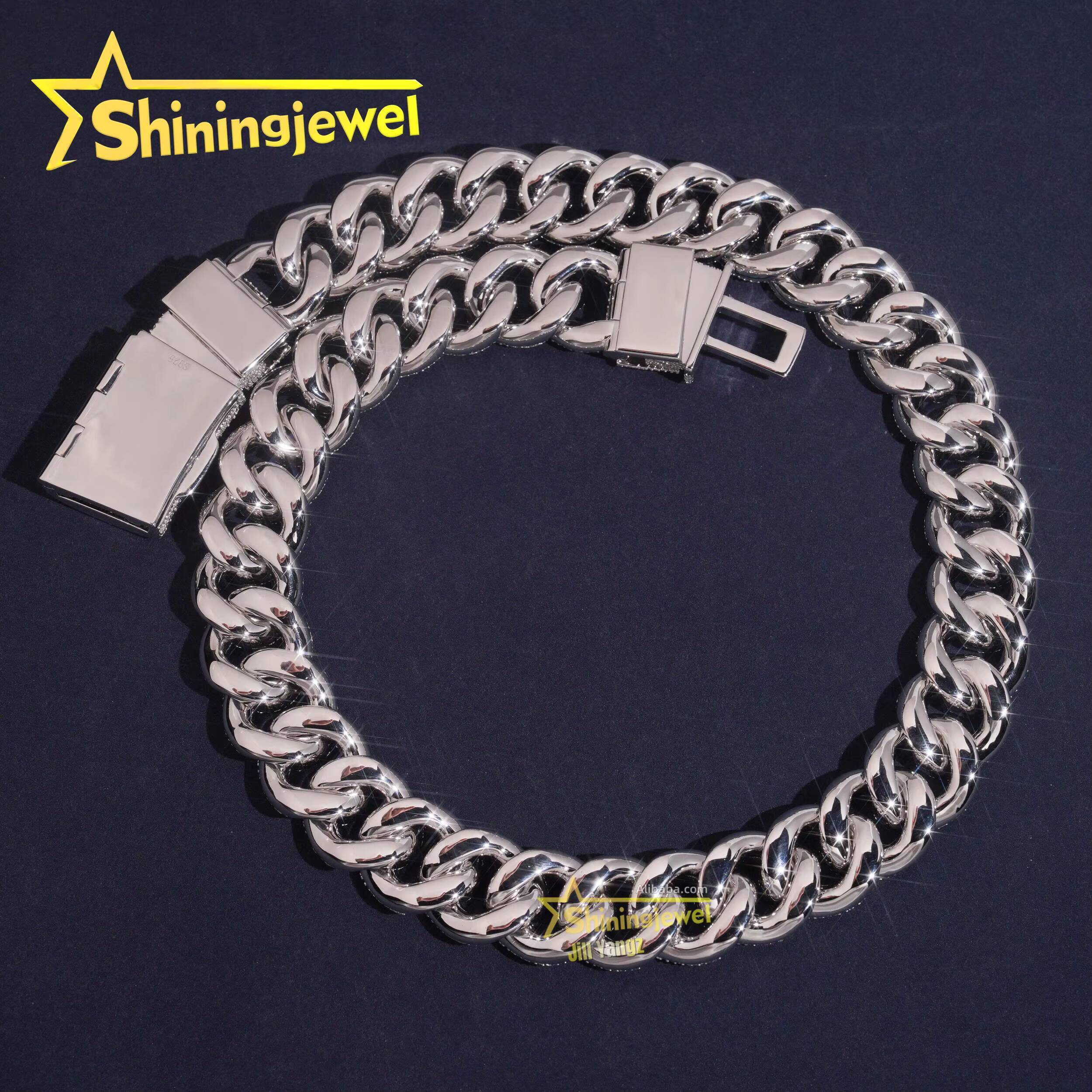 Trend Mosaic 20mm k Quality Thick Heavy Rap Singer Jewelry Iced Moissanite Cuban Chain
