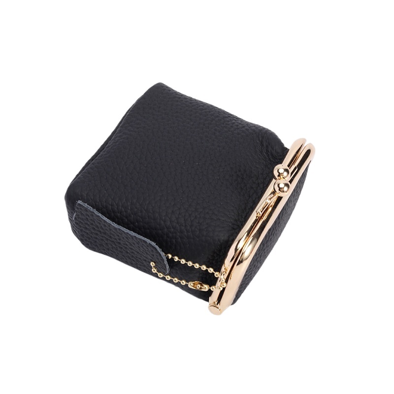 designer Cross-border Genuine Leather Mini Lipstick Bag Lychee Pattern Lipstick Case Ins Style Multifunctional Storage Bag Coin Purse Wallet