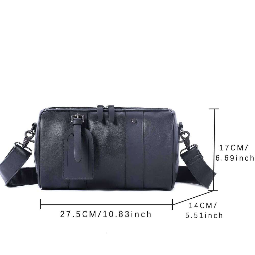 Genuine Men's Shoulder Crossbody Bags Simple Cowhide Bag Top Layer Vegetable-Tanned Leather Fashion Casual Style