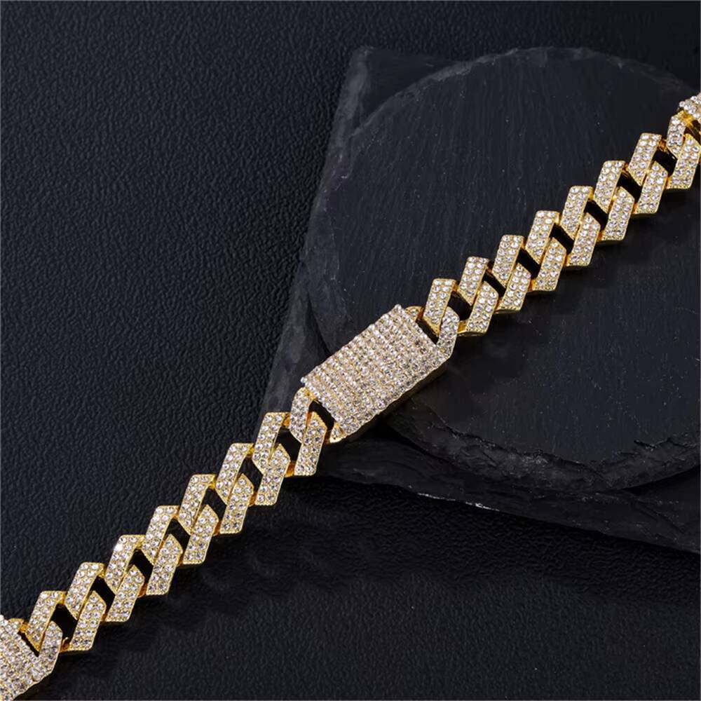 Men's and women's hip-hop accessories 15mm chilled straight pin necklace Cuban chain