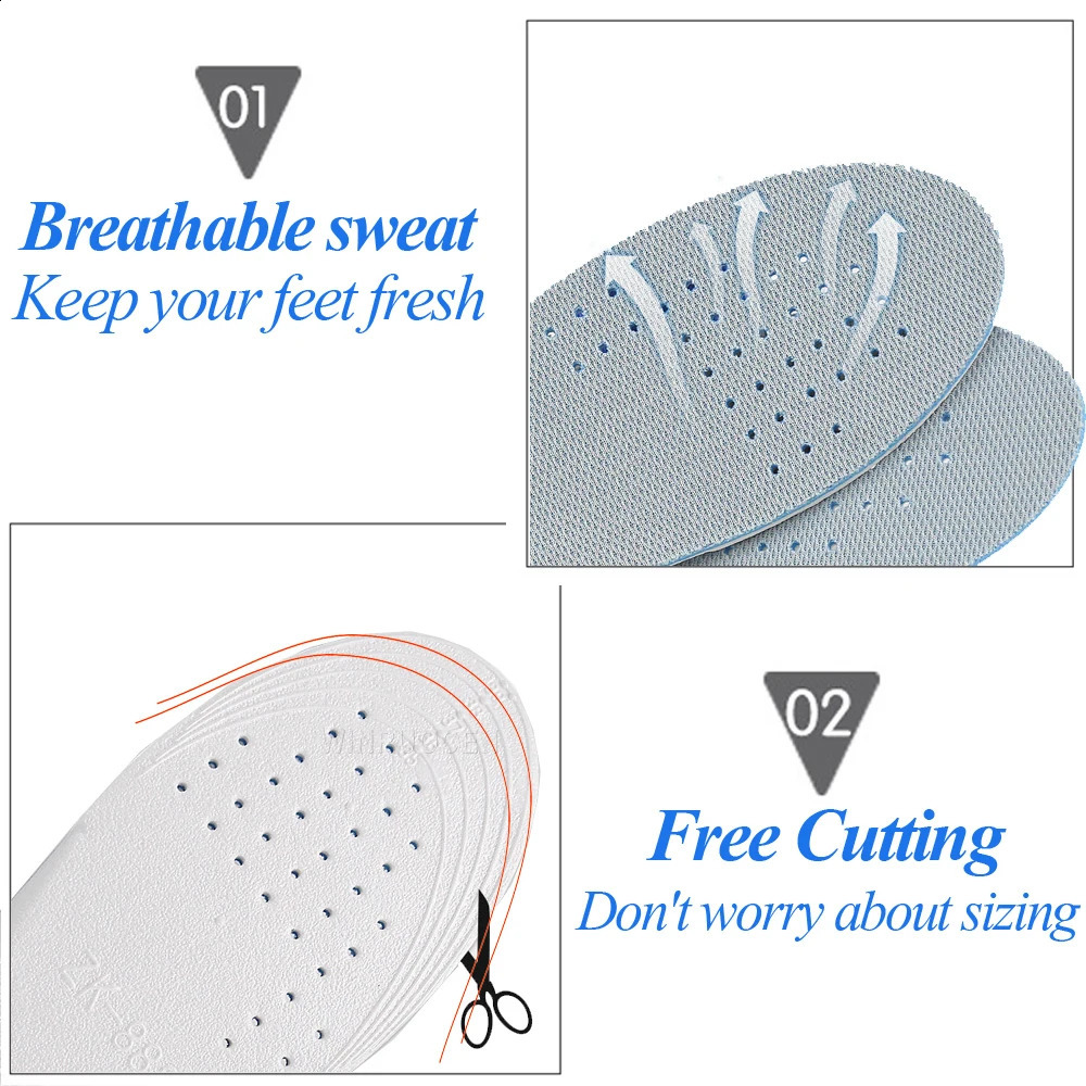 1.5-3.5cm Height Increase Insole Breathable Sport Sole Pad Heel Insert Taller Support Absorbant Foot Pad for Men Or Women 250528