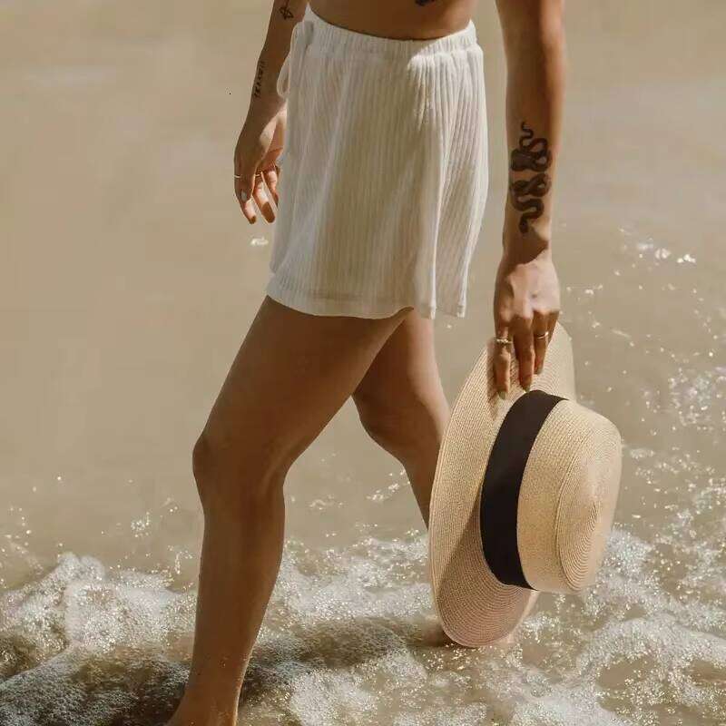 Hot Selling Retro Style Ladies Sun Summer Beach Sunscreen Grass Straw Boater Hat