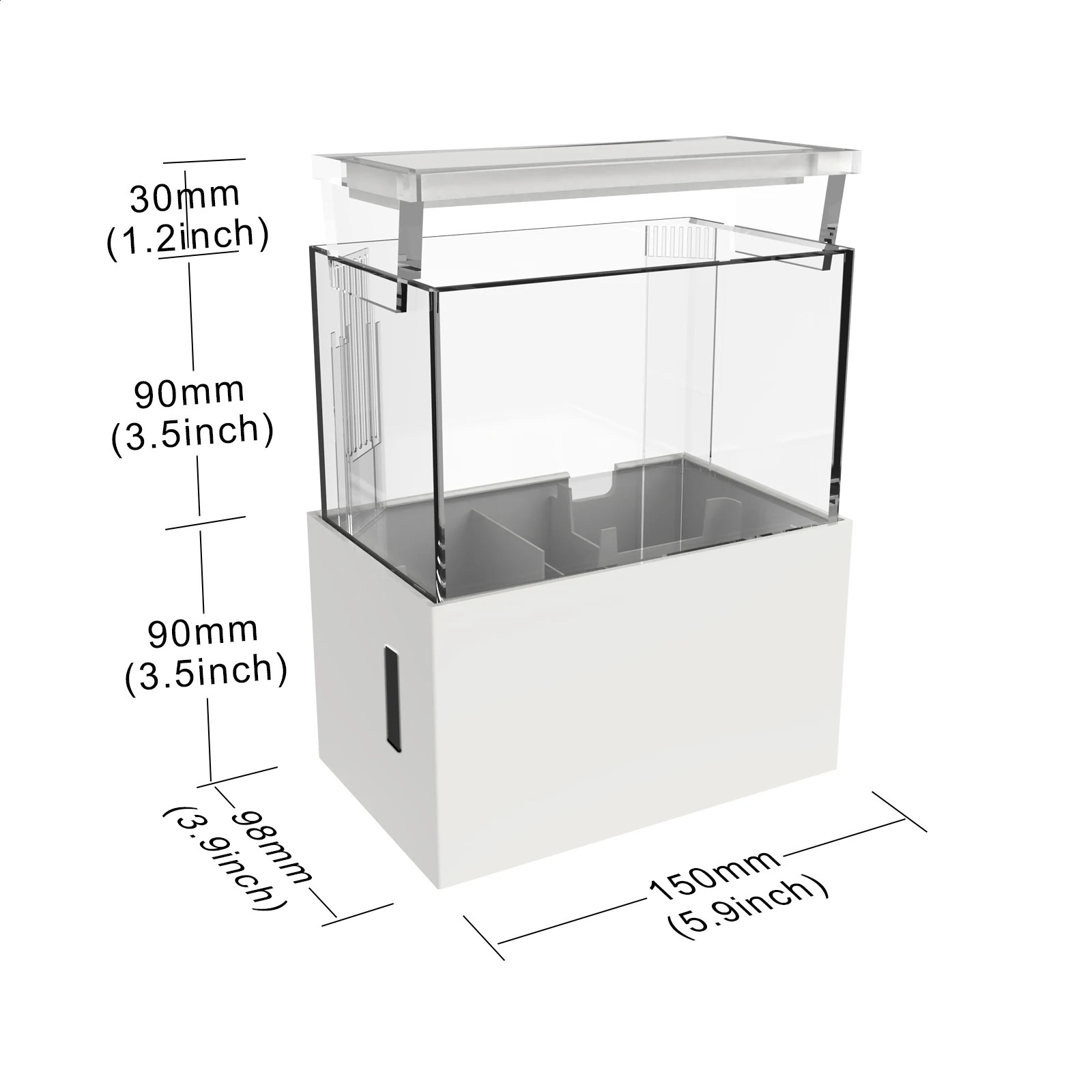 MagTool Premium 0.7Gal All-in-One Desktop Mini Acrylic Reef Aquarium with Bottom Filter System and LED Light 250530