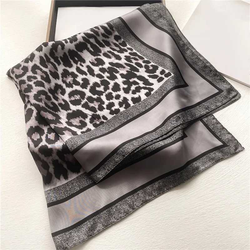 68cm Leopard Print Scarf Womens Spring and Summer New Imitation Silk Scarves Fashion Versatile Headscarf Scarf Shawl W250602