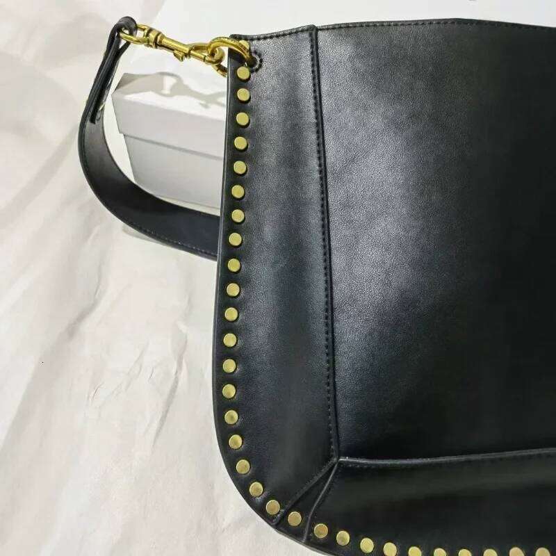 Designer Luxury 2025 New Retro Moon Crossbody Bag Genuine Leather Fashion Shoulder Handbag With Studs Classic Style Bag