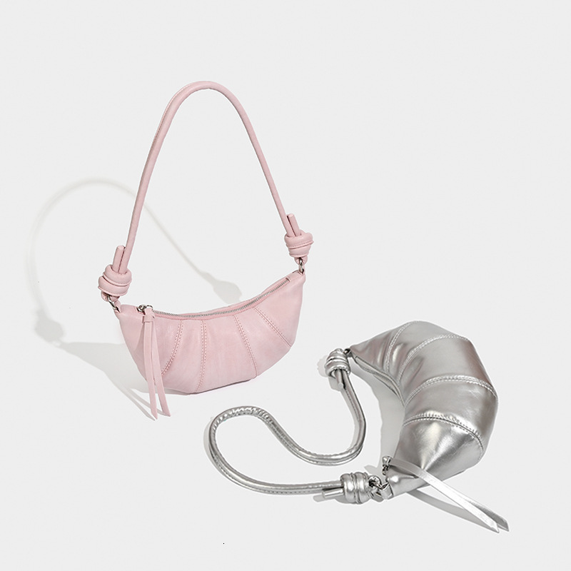 designer Halter Neck Mini Coin Purse Cute Croissant Design Sense Niche Mini Shaped Crossbody Lipstick Earphone Small Bag