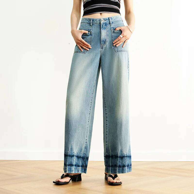 Semir Women's Quick-Dry Cooling Wide Leg Jeans 2025 Summer New Breathable Denim Pants For Hot Weather