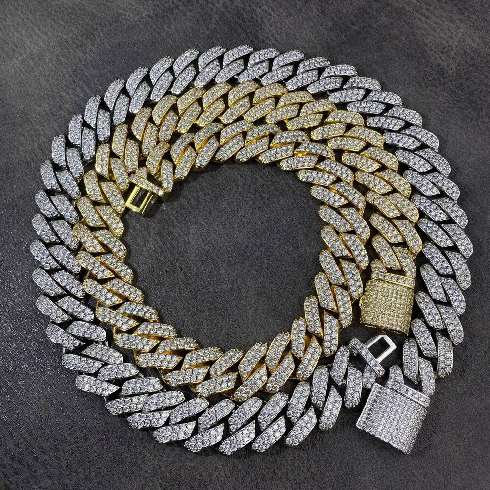 Quality 2-Row Round Hip Hop Jewelry Fancy Cuban Chain Men's and Women's Necklace