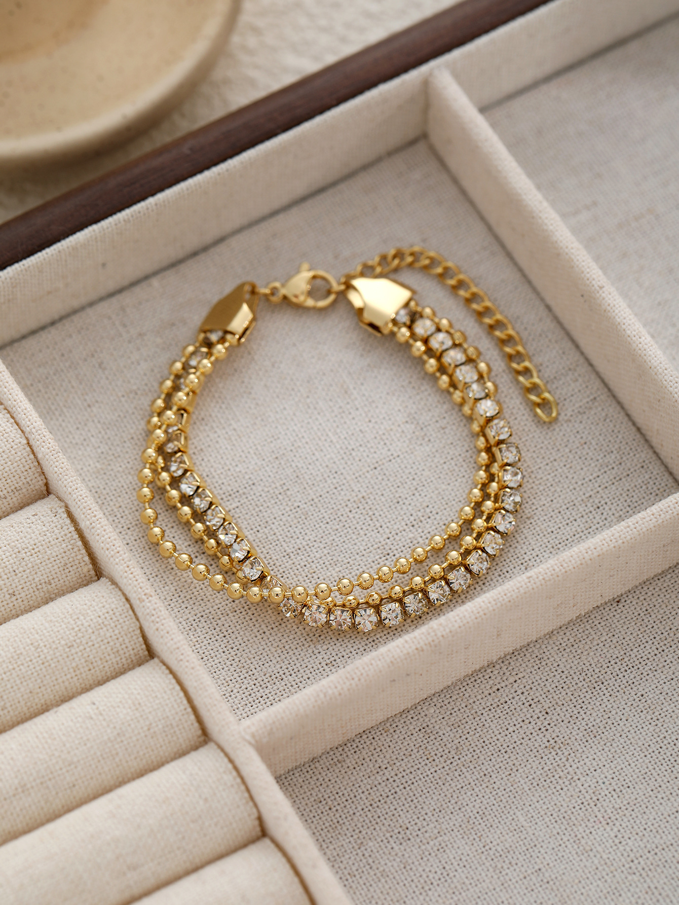 Bohemian Style Unique Small Multi-layer Gold Beads Colorful Vacuum Plated Titanium Steel Bracelet Accessories