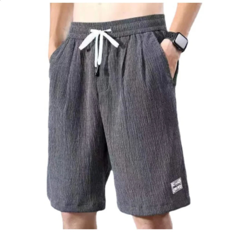 Summer Ice Silk Shorts Mens Thin Sports Casual Loose Fashion Trend Cool Breathable Straight Leg Pants 250530