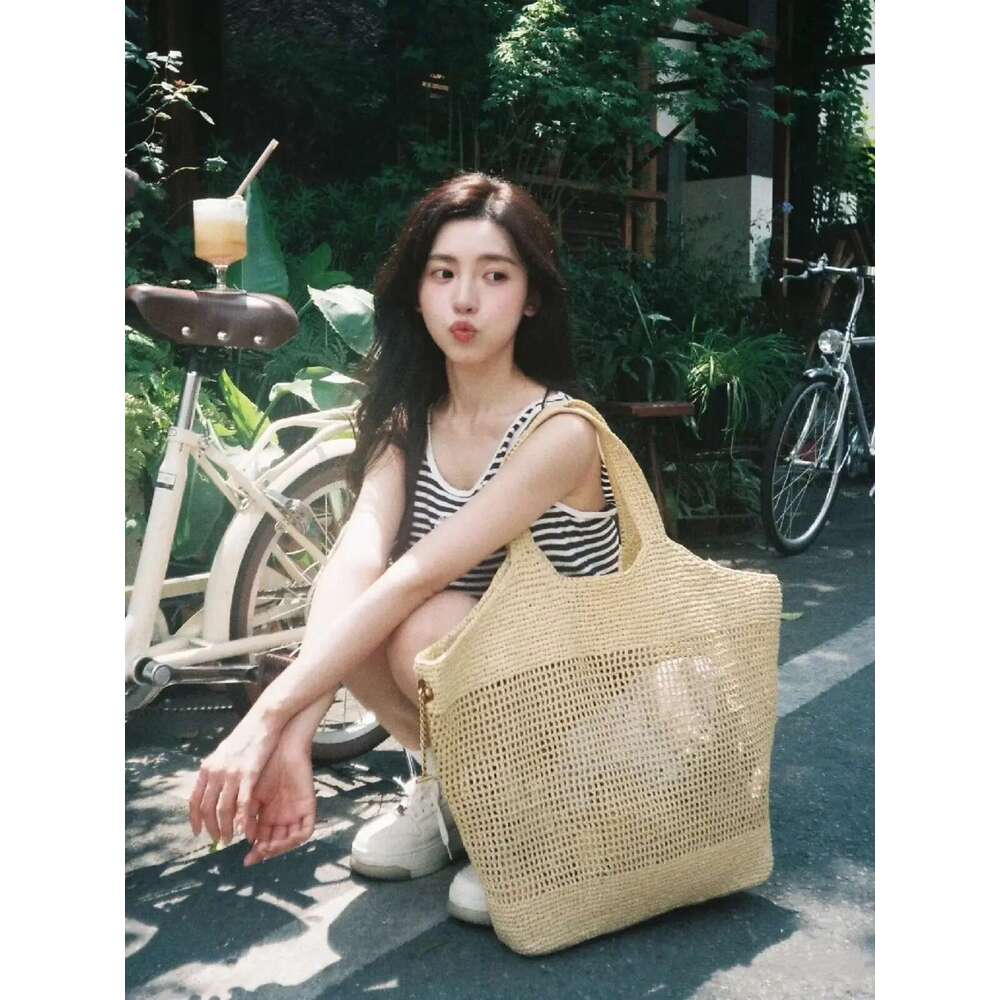Summer New Large Woven Straw Tote - Fashion Boho Beach Women's Crossbody Shoulder Bag, Bversatile Vacation Bag