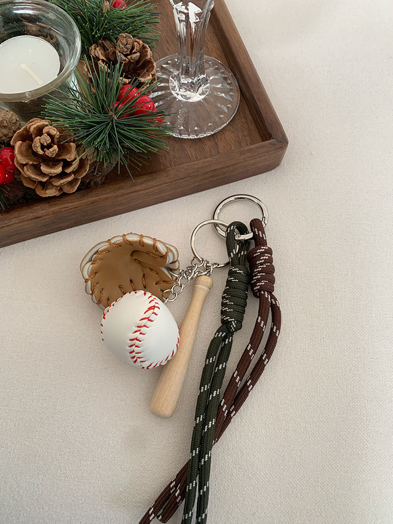 designer Bag Baseball Pendant~Ins Blogger Same Style Personalized Car Keychain Bag Pendant Woven Climbing Rope Pendant