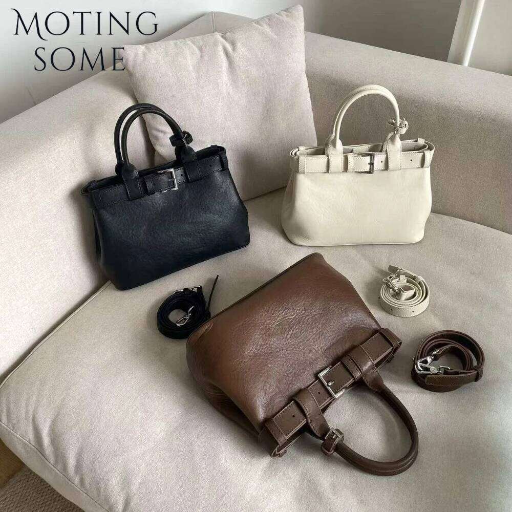 Motingsome Frist Layer Genuine Leather Shoulder Handbag For Women Crossbody Designer Bags Daily Tote Lady Satchel 2025 250514