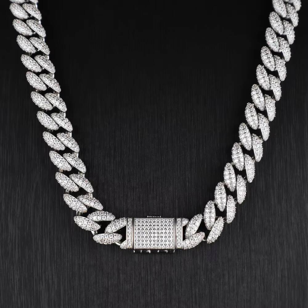 Pure Sier Hip Hop Cuban Necklace 12mm Wedding or Gift Chain