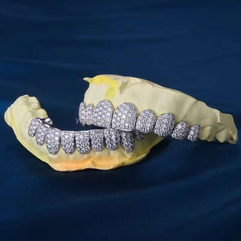 Factory Custom S925 Silver 10K 14K Solid Gold Grillz Out VVS Moissanite Lab Grown Diamond Grillz for Men Women