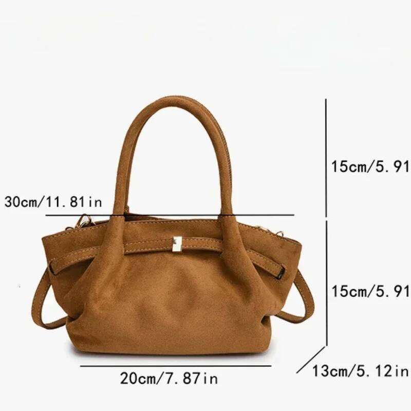 2024 New Suede Leather Underarm Shoulder Bag For Women Fashion Mini Dumpling Handbag Design Commuter Crossbody Phone Tote Bags