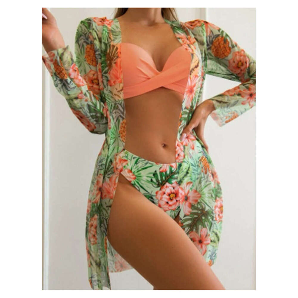 Wholesale split style suspender three-piece swimsuit for women in Europe and America, bikini 2025 new casual fashion trend clothing