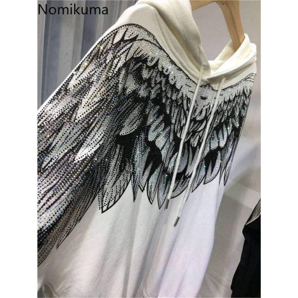 Streetwear Hoodie Women Clothing Haruku Heavy Dia Wings Hooded Sweatshirts Casual Fashion Hoodies Y2k Tops 2025 Ropa Mujer
