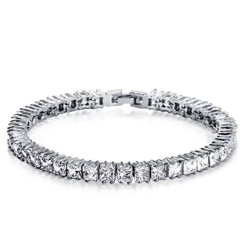 Sterling Sier Moissanite Tennis Chain Bracelet Hip-Hop Style and Large Bangle