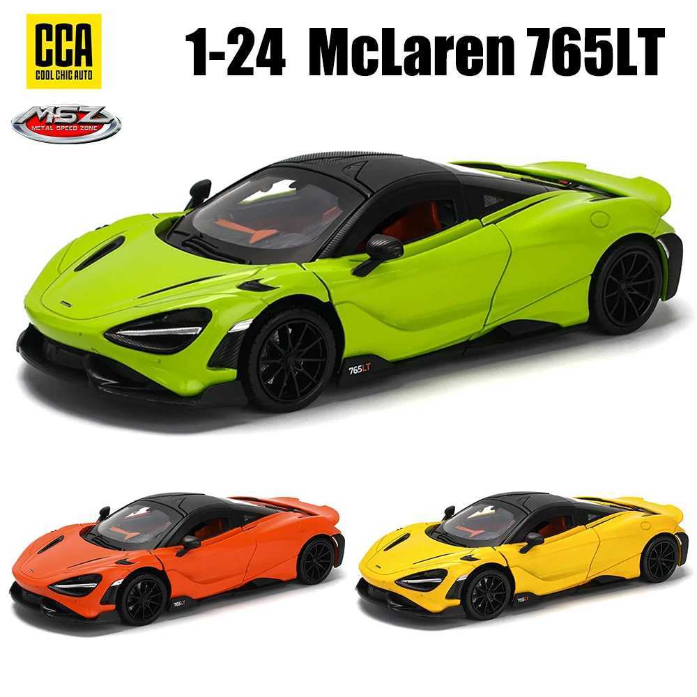 CCA MSZ 1 24 McLaren 765LT alloy car die-casting model with dynamic sound and light toy series collection gift Free shipping