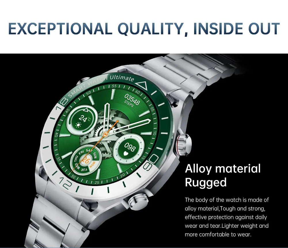 Ultimate Smart Watch Men AMOLED HD Screen Bluetooth Call Heart Rate SmartWatches Wireless Charging For HUAWEI free shipping