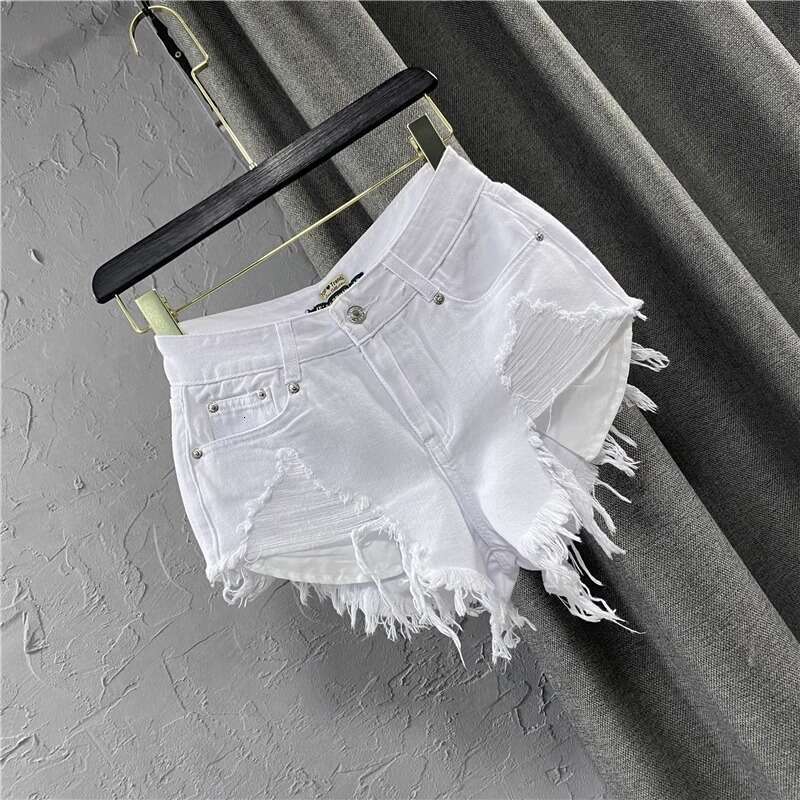 Denim Shorts Jeans Shorts Fashion Low Waist Shorts For Women Frayed Hem New Summer White Denim Ripped A Line Hot Pants Trend Ripped Short Jeans