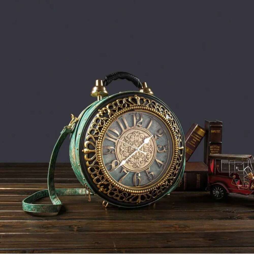 Fashionable, Creative, Personalized Clock Handbag, Large Capacity Retro Three-Dimensional Single Shoulder Diagonal Cross Bag