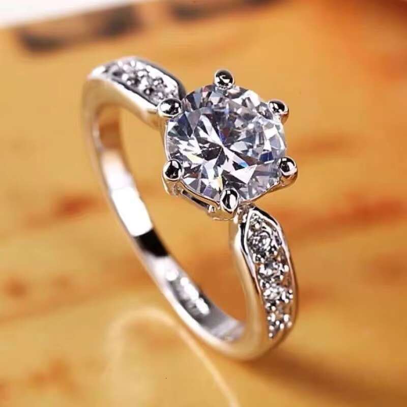 Simulation Moissanite Ring Couple Rings Wedding Proposal Six Claw Diamond Ring