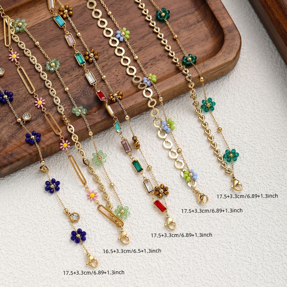 Fashionable Design Korean Jewelry Bell Rhinestone Star Jade Anklet Fashion Gold-Plated Bracelet Mixed Batch